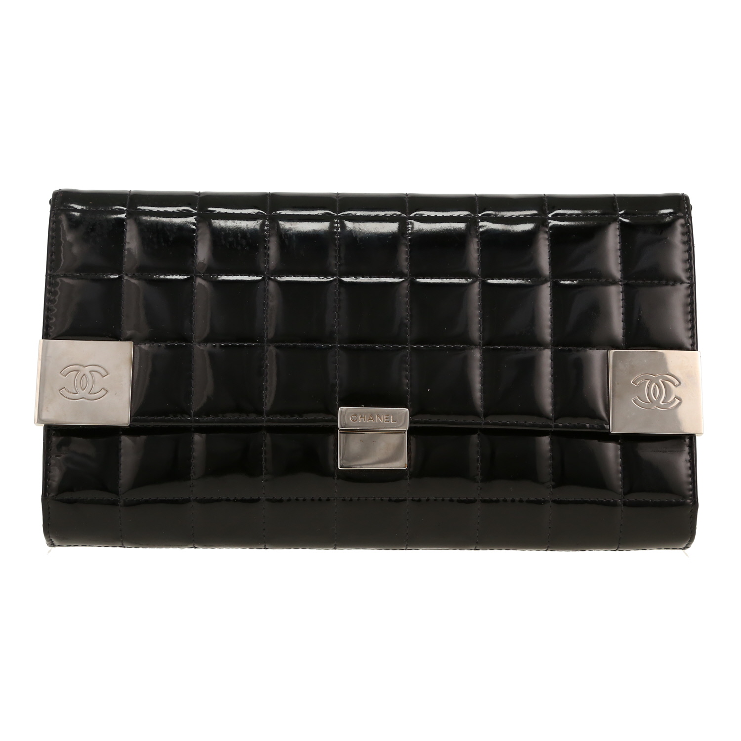 Borsa Chanel   in pelle verniciata nera - Detail D4