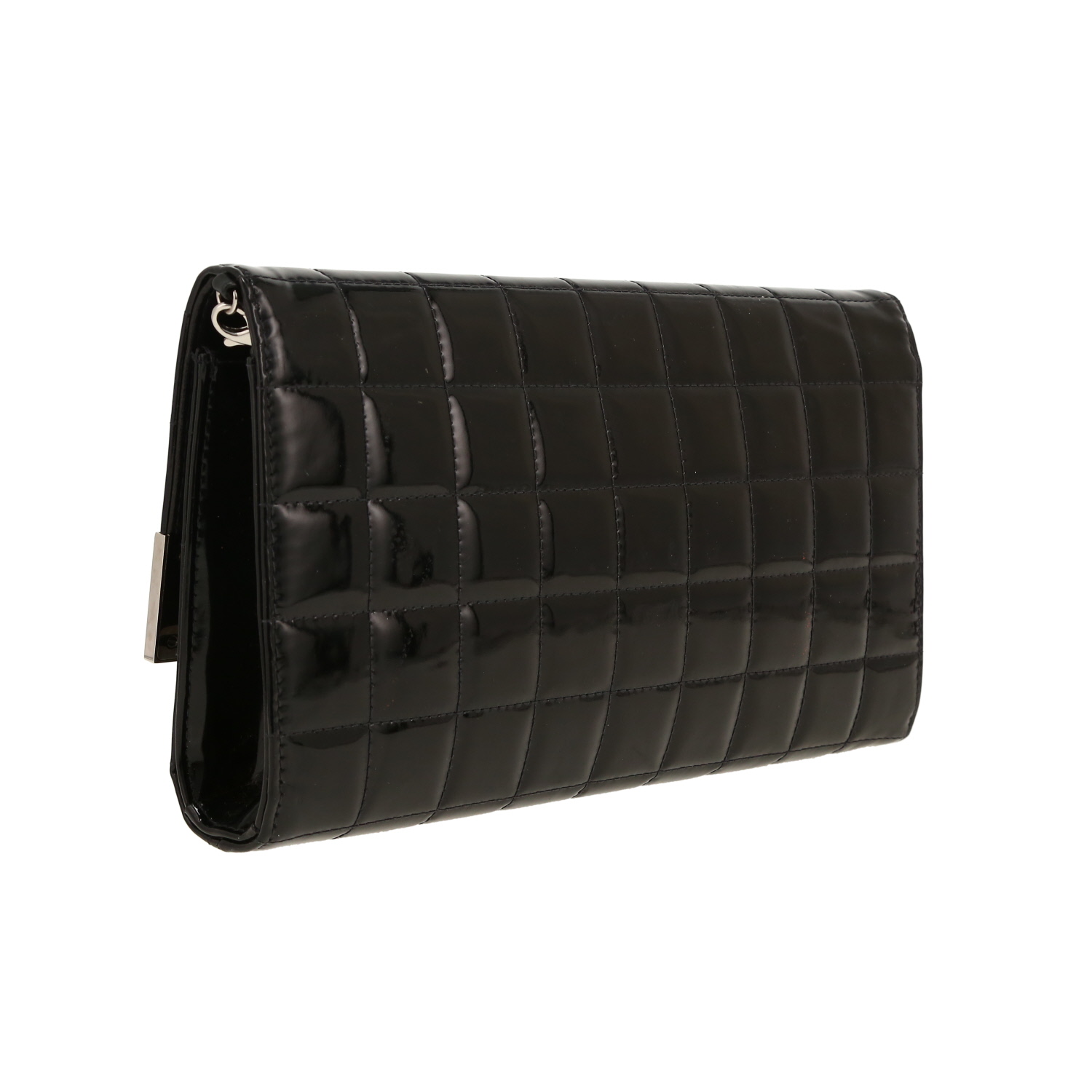 Chanel   handbag  in black patent leather - Detail D8