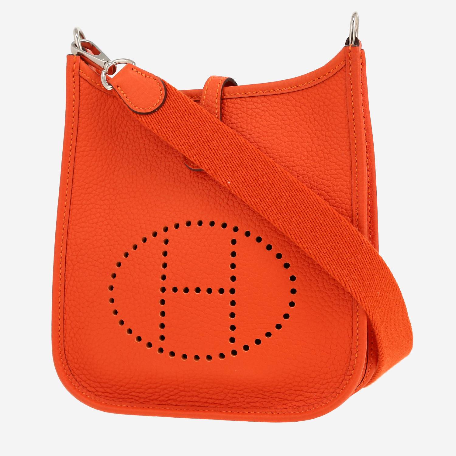 Borsa a tracolla Hermès  Mini Evelyne in pelle taurillon clemence arancione