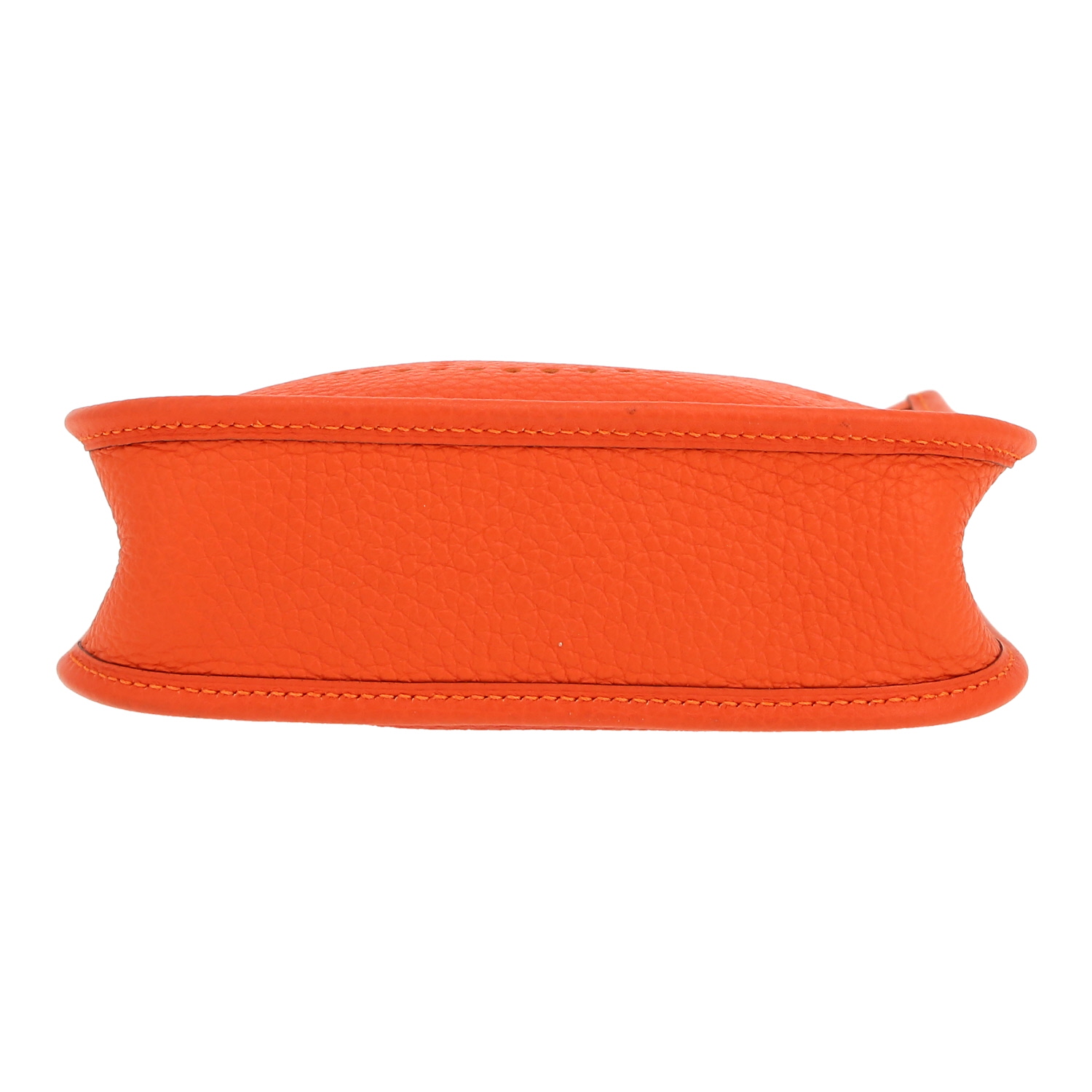 Bolso bandolera Hermès  Mini Evelyne en cuero taurillon clémence naranja - Detail D1