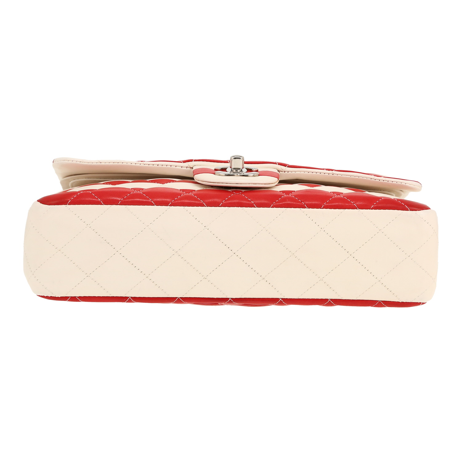 Chanel  Timeless Classic handbag  in red, white and blue quilted leather - Detail D1