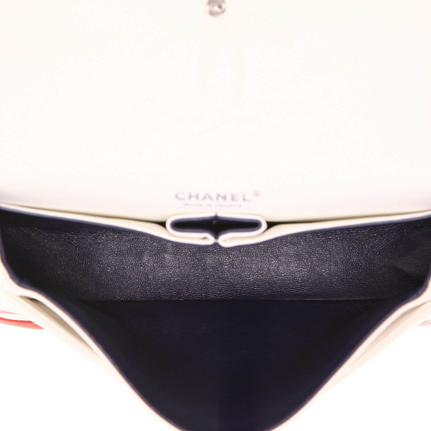 Borsa Chanel  Timeless Classic in pelle trapuntata rossa bianca e blu - Detail D3