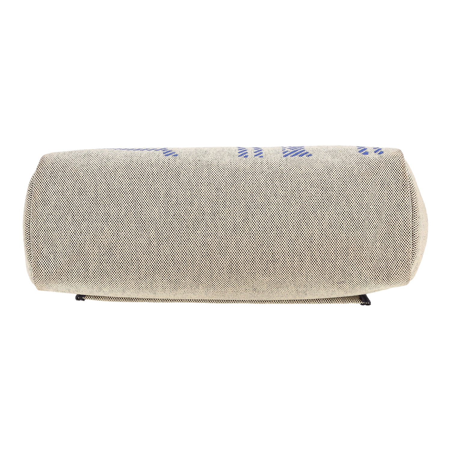 Sac porté épaule ou main Hermès  Herbag en toile grise et cuir bleu-marine - Detail D1