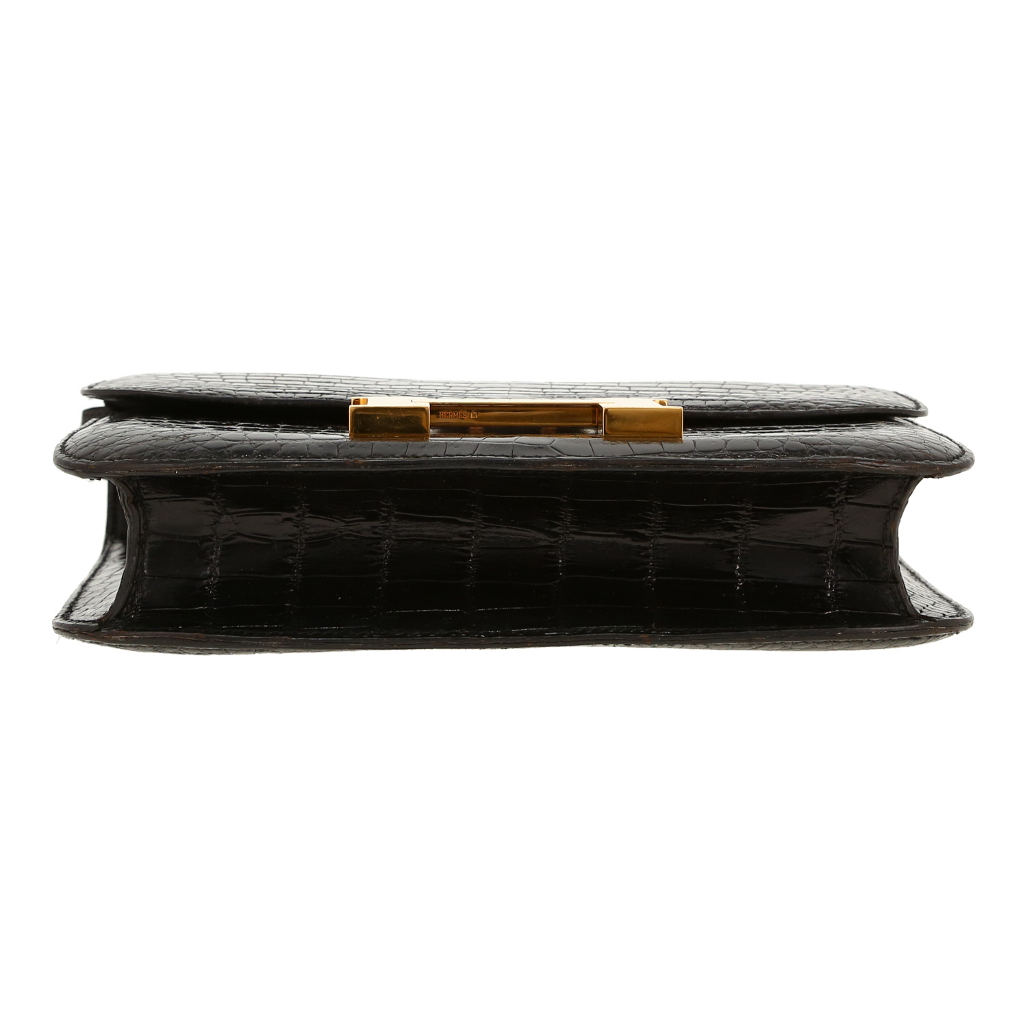 Hermès  Constance handbag  in black porosus crocodile - Detail D1