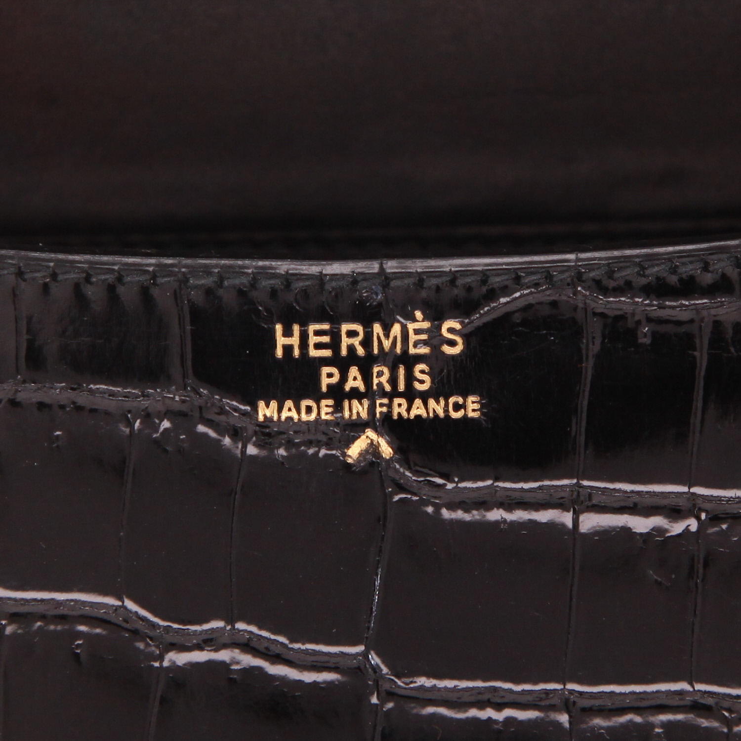 Bolso de mano Hermès  Constance en cocodrilo porosus negro - Detail D2