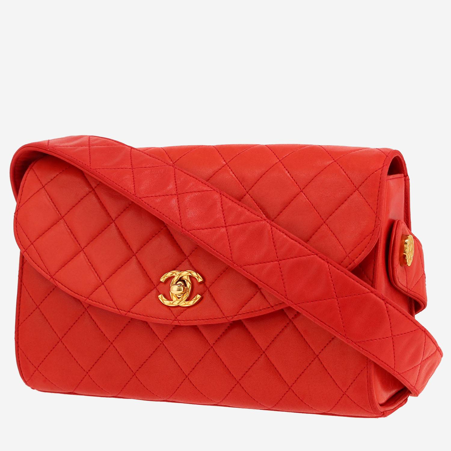 Chanel  Vintage handbag  in red quilted leather