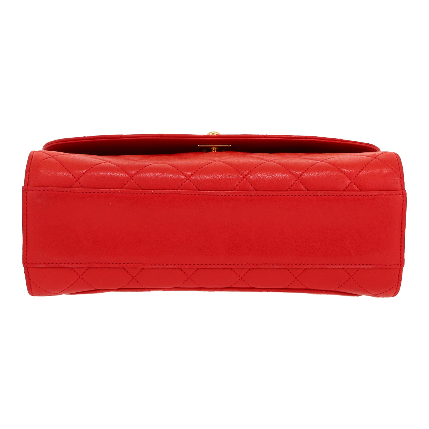 Sac à main Chanel  Vintage en cuir matelassé rouge - Detail D1