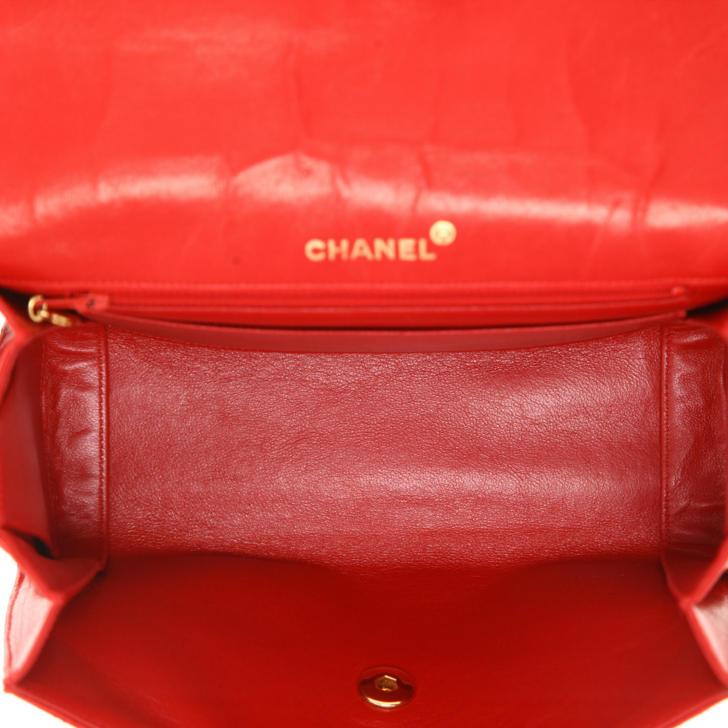 Bolso de mano Chanel  Vintage en cuero acolchado rojo - Detail D3