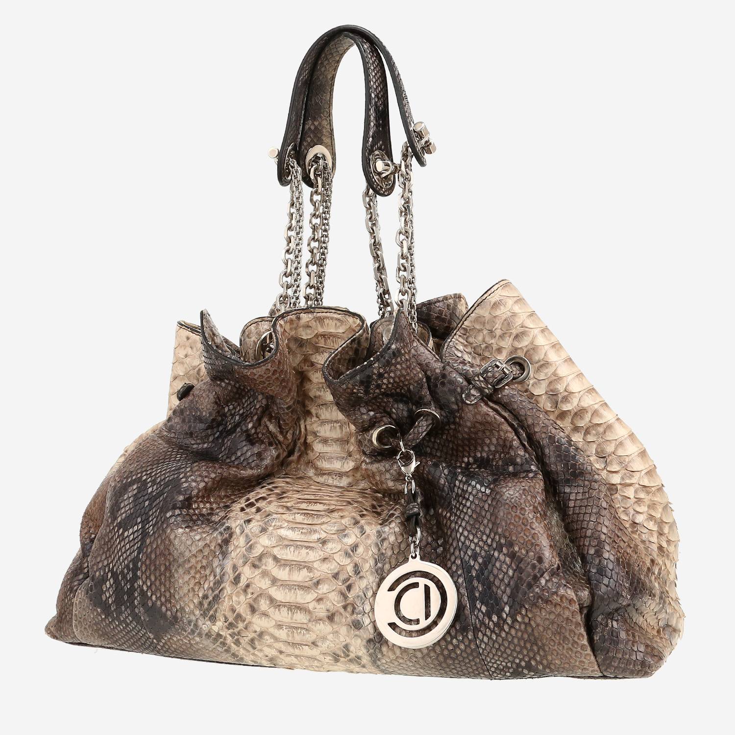Sac à main Dior  Trente en python dégradé marron et beige