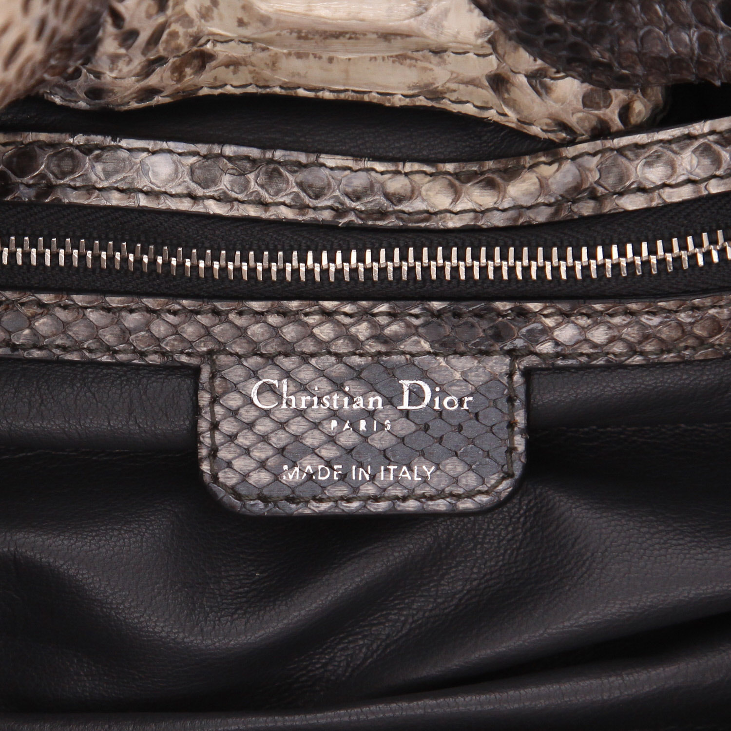 Sac à main Dior  Trente en python dégradé marron et beige - Detail D2