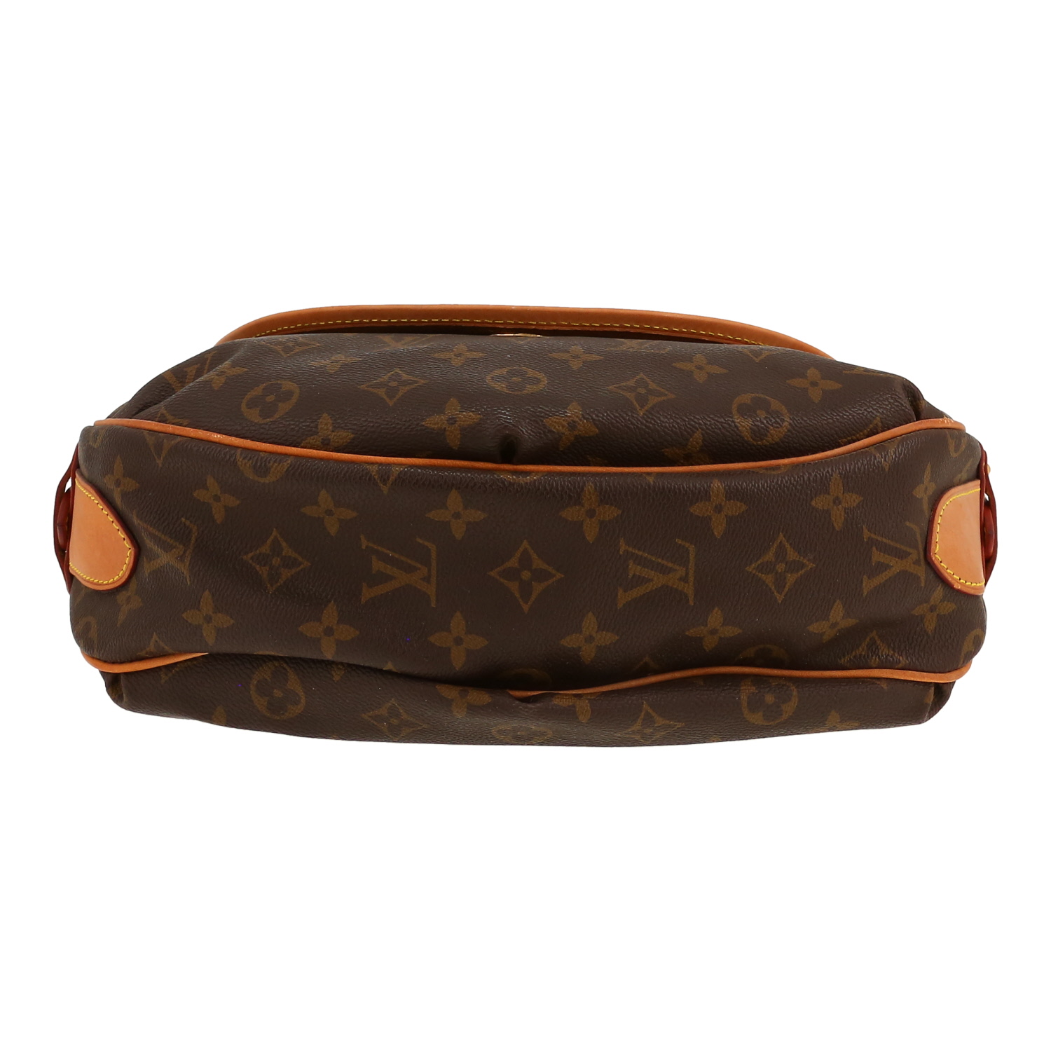 Louis Vuitton  Tulum handbag  in brown monogram canvas  and natural leather - Detail D1