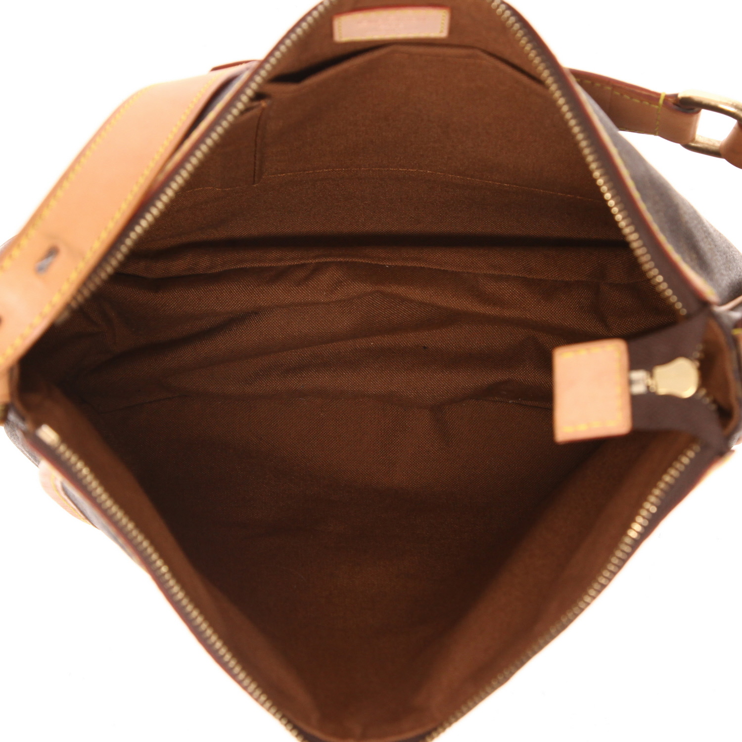 Sac à main Louis Vuitton  Tulum en toile monogram marron et cuir naturel - Detail D3