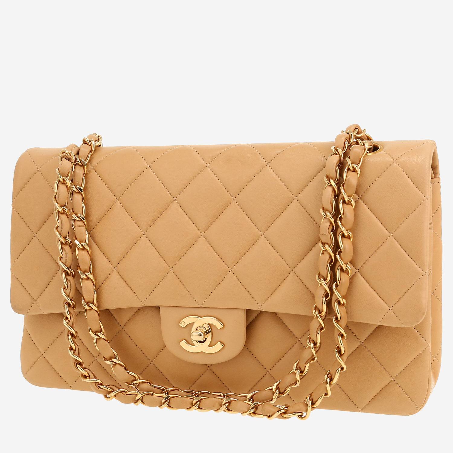 Chanel  Timeless Classic handbag  in beige quilted leather