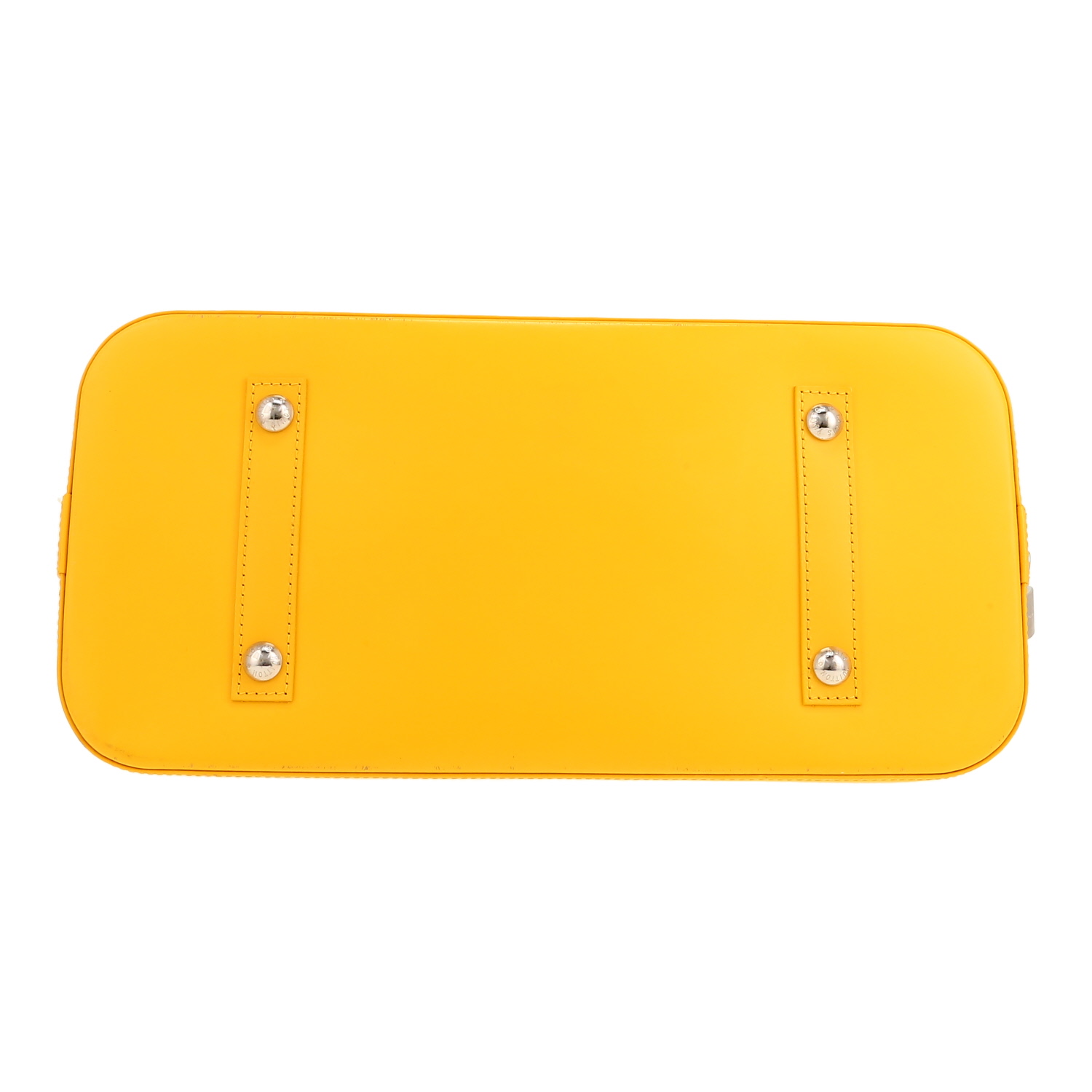 Sac à main Louis Vuitton  Alma en cuir épi jaune - Detail D1