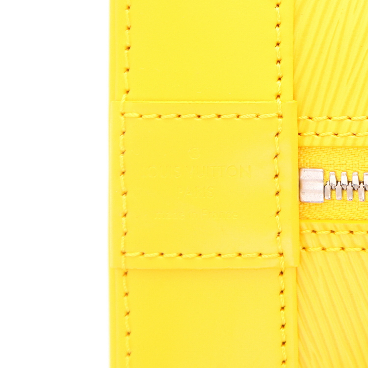 Sac à main Louis Vuitton  Alma en cuir épi jaune - Detail D2