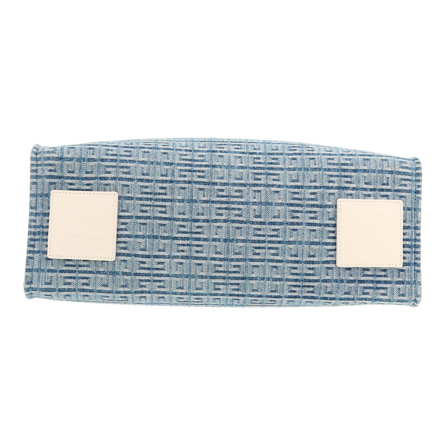 Givenchy   shopping bag  in blue denim canvas  and white leather - Detail D1