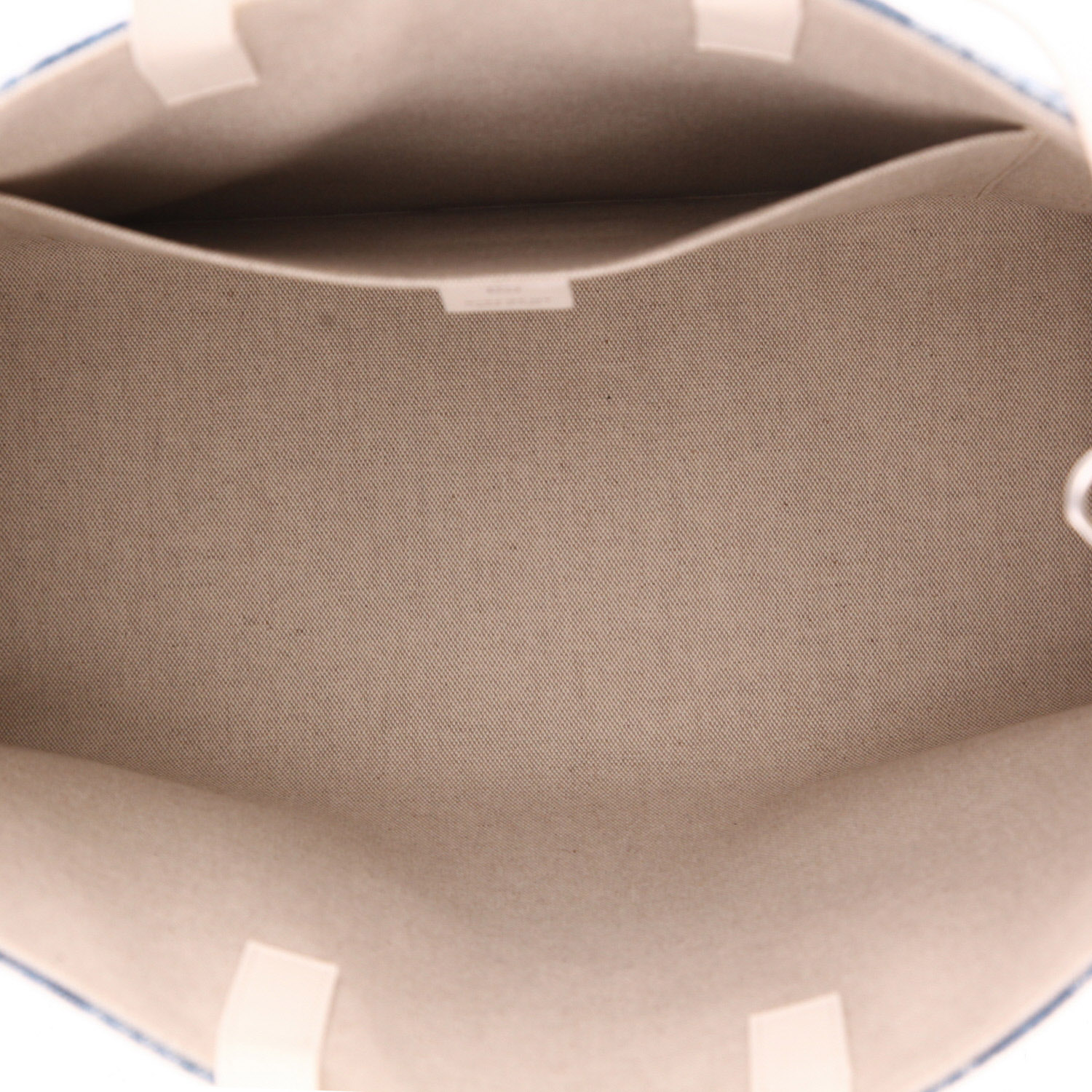 Shopping bag Givenchy   in tela denim blu e pelle bianca - Detail D3