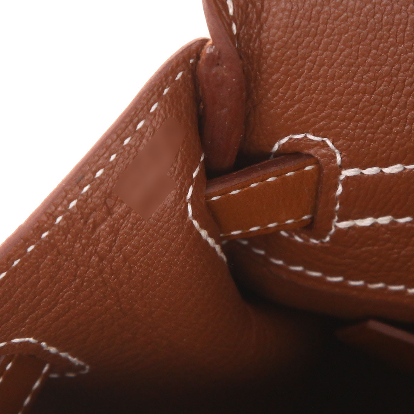 Bolso Hermès Birkin de 25 cm en piel Barénia color beige - Detail D4