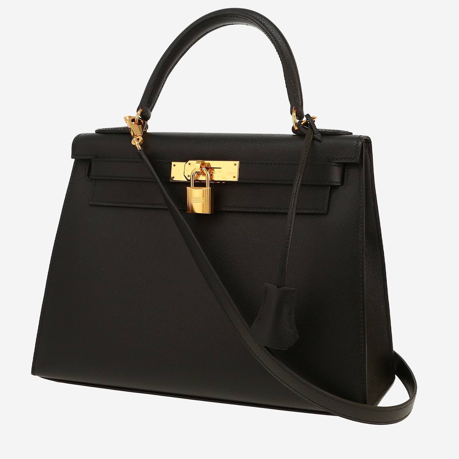 Hermès  Kelly 28 cm handbag  in black epsom leather