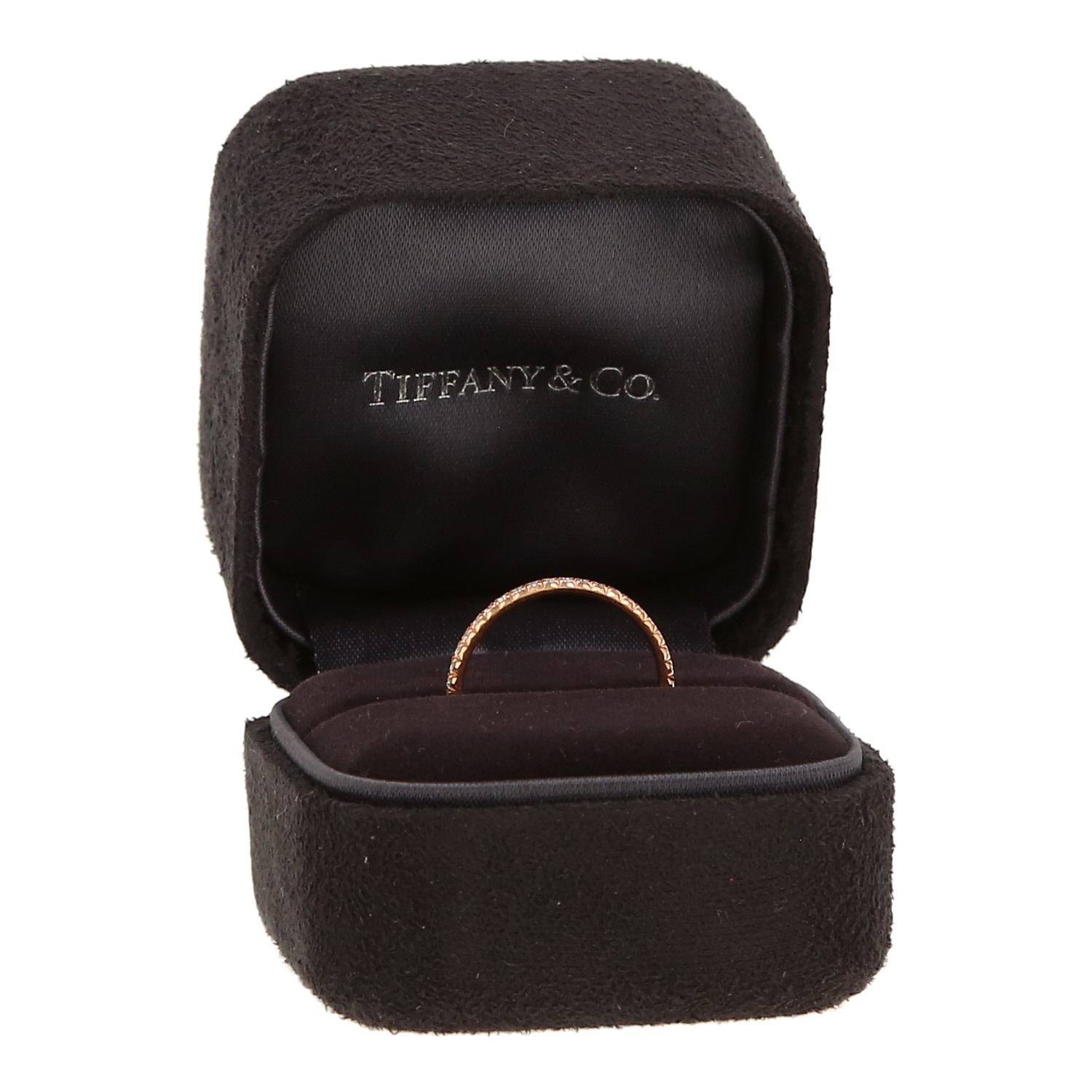 Tiffany 
Co Soleste wedding ring in pink gold and diamonds - Detail D2