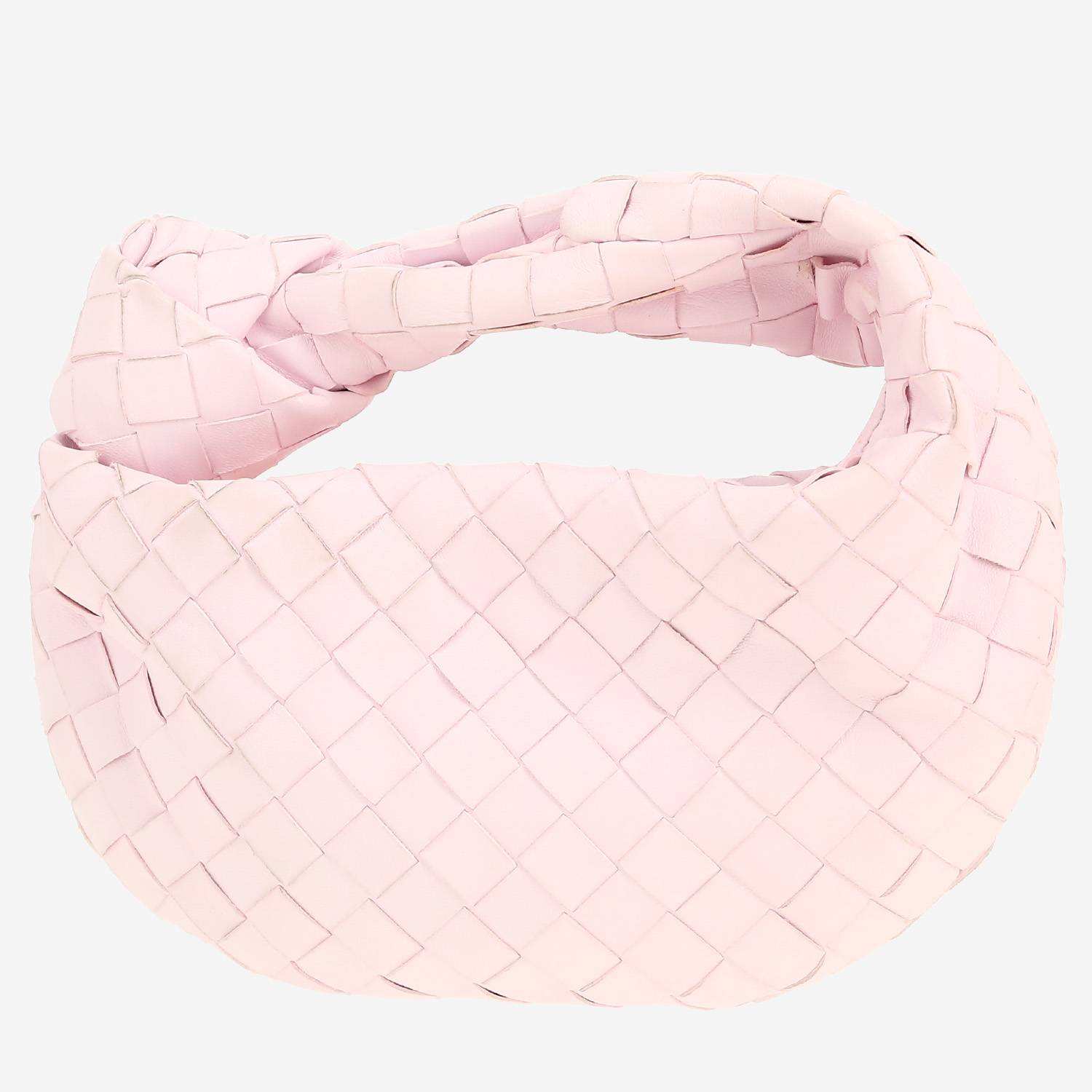Bottega Veneta  Jodie mini  handbag  in powder pink intrecciato leather