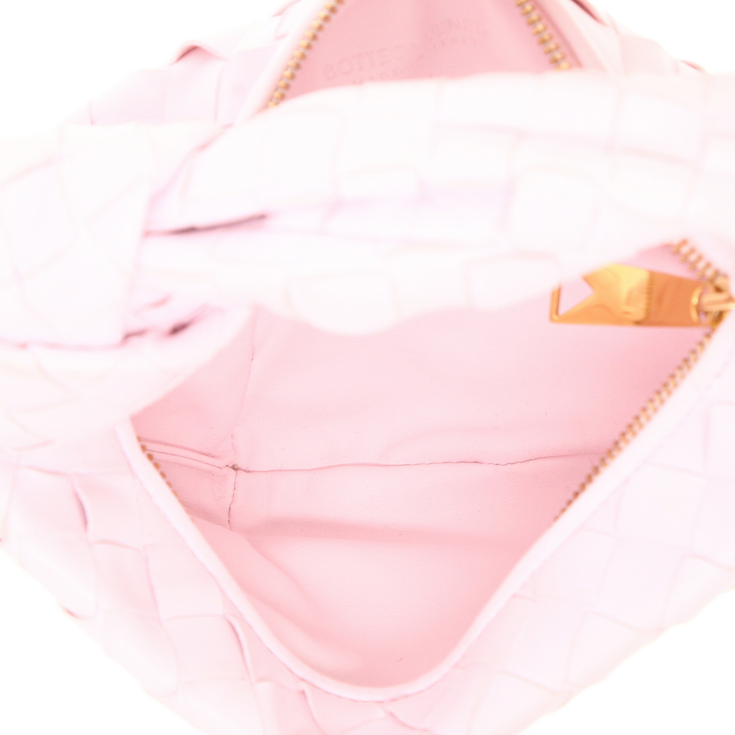 Borsa Bottega Veneta  Jodie mini  in pelle intrecciata rosa polvere - Detail D3