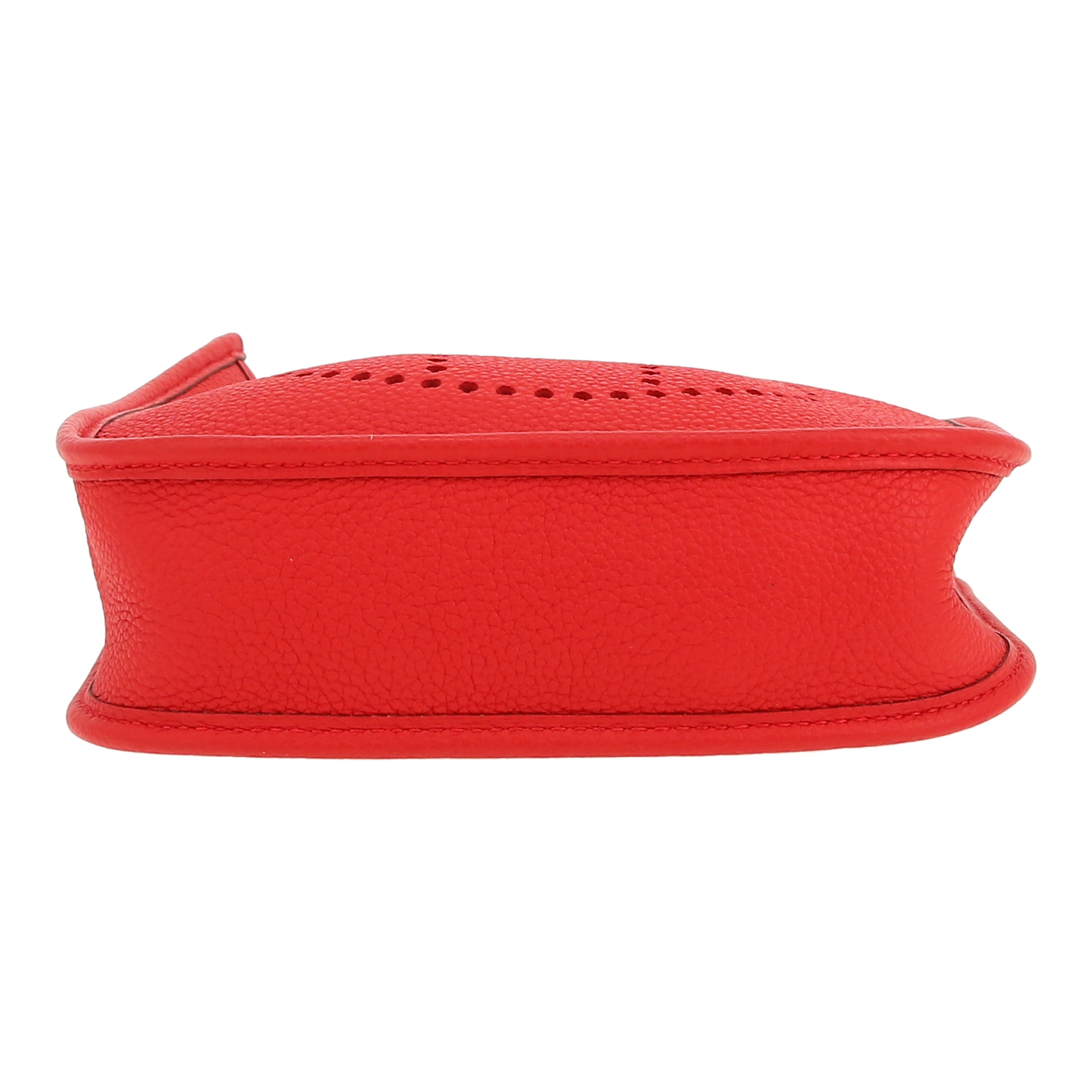 Bolso bandolera Hermès  Mini Evelyne en cuero taurillon clémence rojo - Detail D1