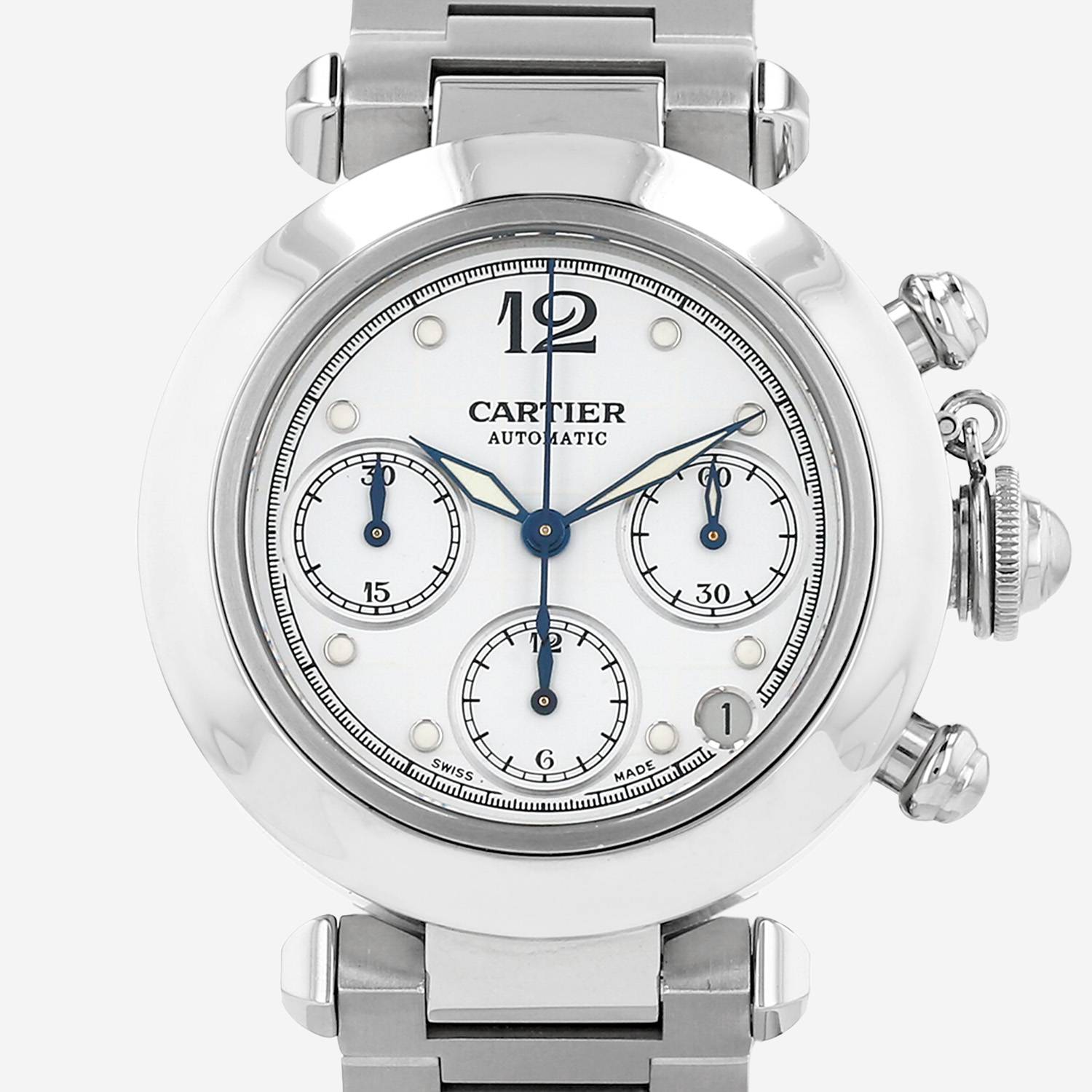 Cartier Pasha Chrono  in stainless steel Ref: Cartier - 2412  Circa 1990