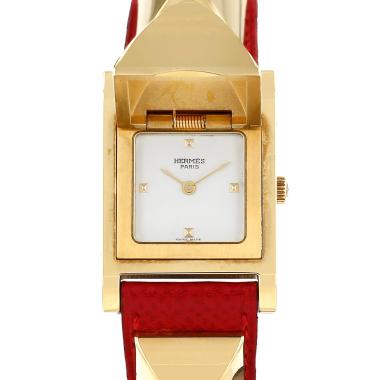 Orologio Hermès Médor in oro placcato Circa 1990