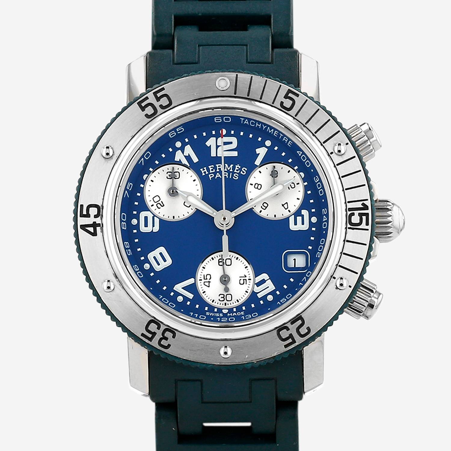 Orologio Hermès Clipper Chrono in acciaio Ref: Hermès - CL2.317  Circa 2000
