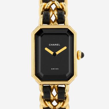 Montre Chanel Première taille M  en plaqué or Vers 1990