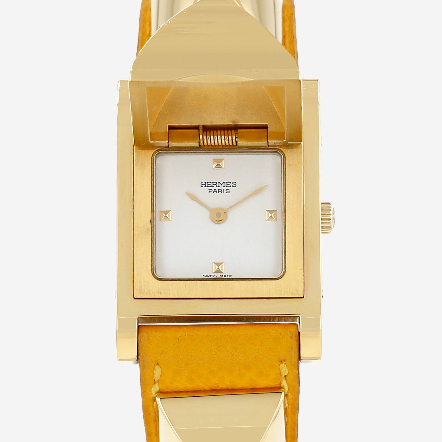 Orologio Hermès Médor in oro placcato Circa 1990