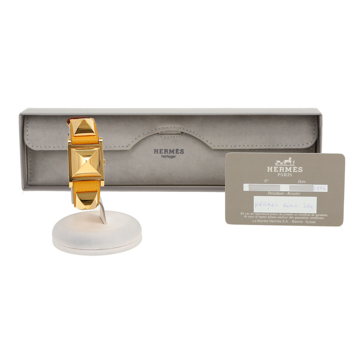 Montre Hermès Médor en plaqué or Vers 1990
