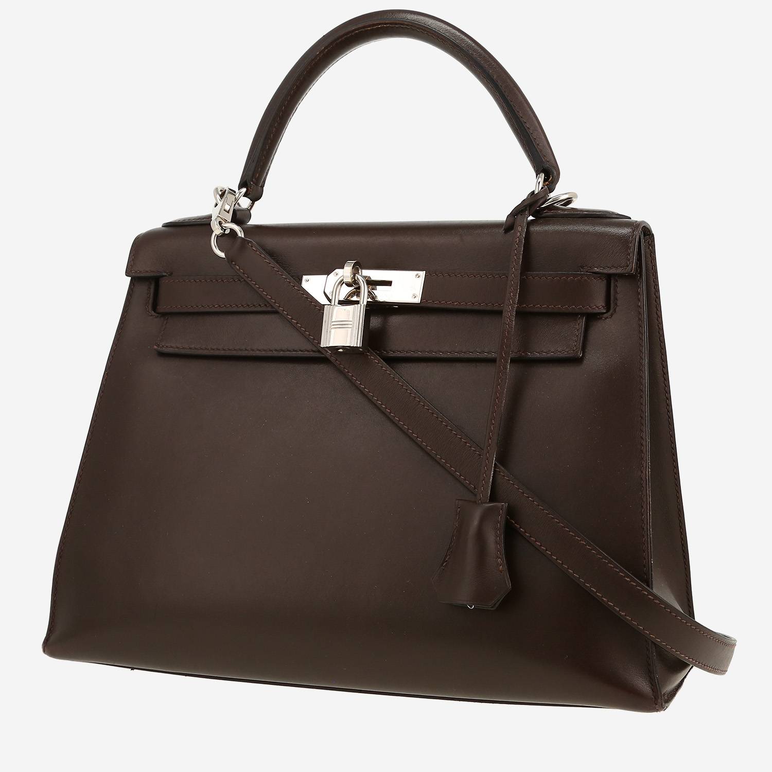 Hermès  Kelly 28 cm handbag  in brown box leather
