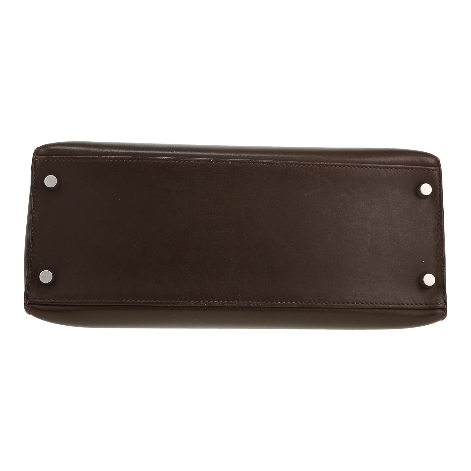 Hermès  Kelly 28 cm handbag  in brown box leather - Detail D1