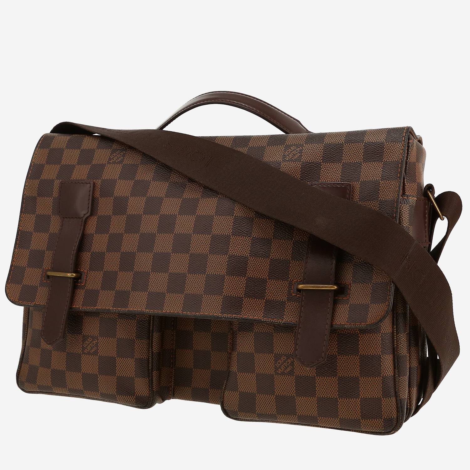 Louis Vuitton  Messenger shoulder bag  in ebene damier canvas  and brown leather