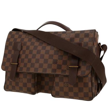 Louis Vuitton  Messenger shoulder bag  in ebene damier canvas  and brown leather