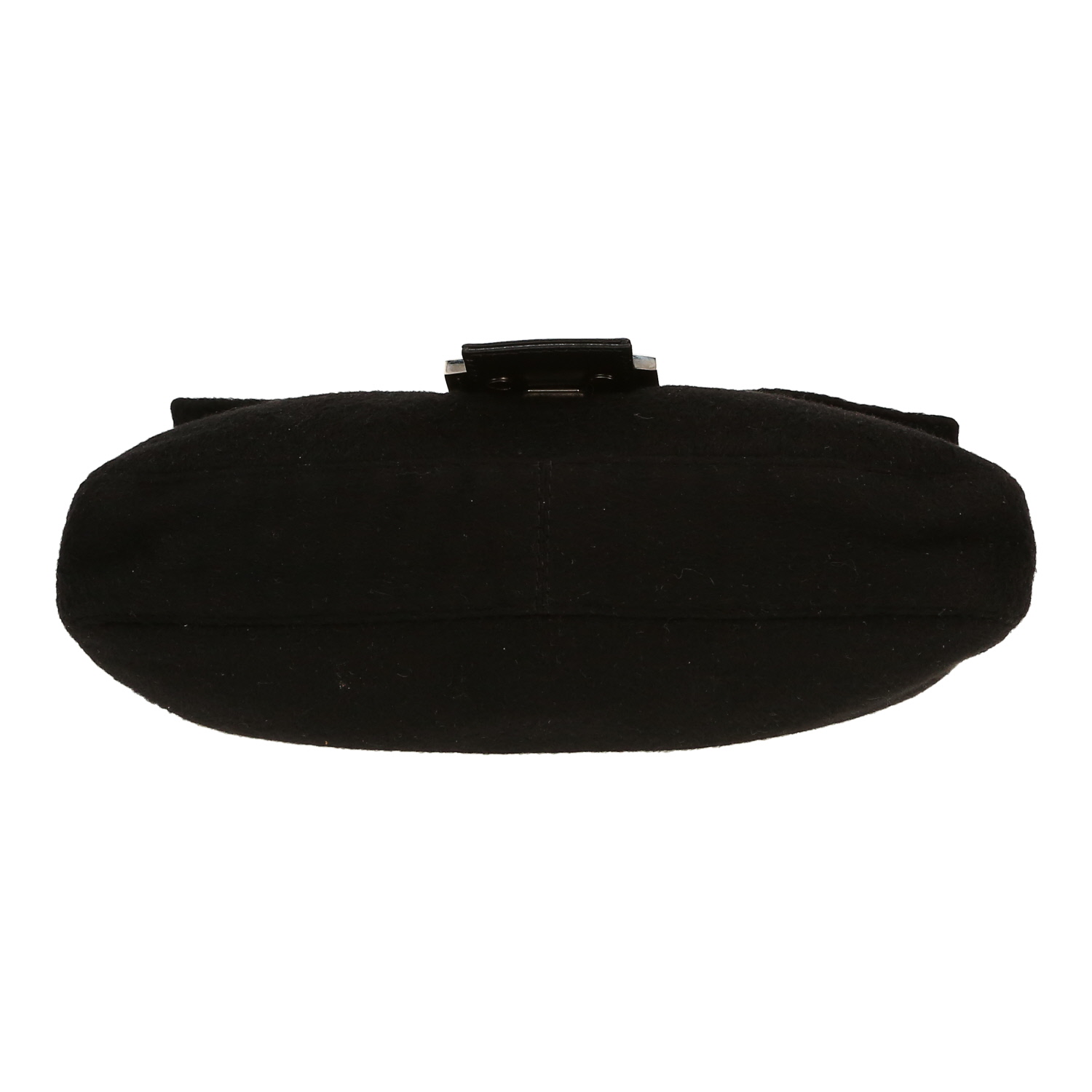 Bolso de mano Fendi  Baguette en lana negra y cuero negro - Detail D1