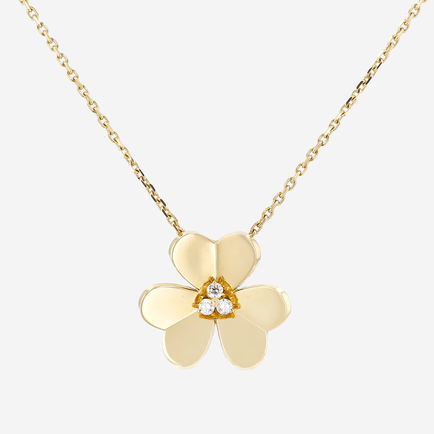 Van Cleef 
Arpels Frivole large model pendant in yellow gold and diamonds