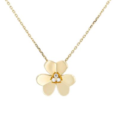Van Cleef & Arpels Frivole large model pendant in yellow gold and diamonds