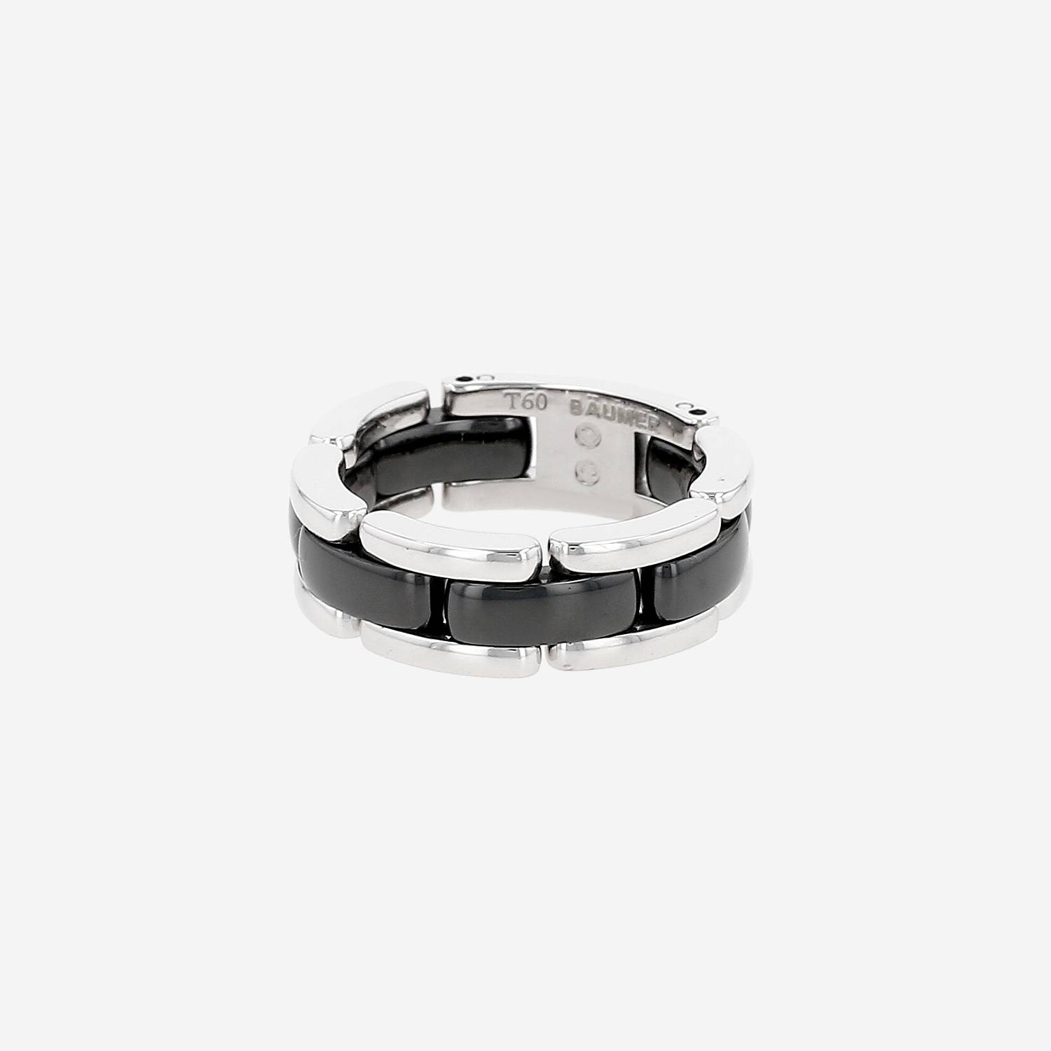 Bague articulée Chanel Ultra moyen modèle en or blanc et céramique