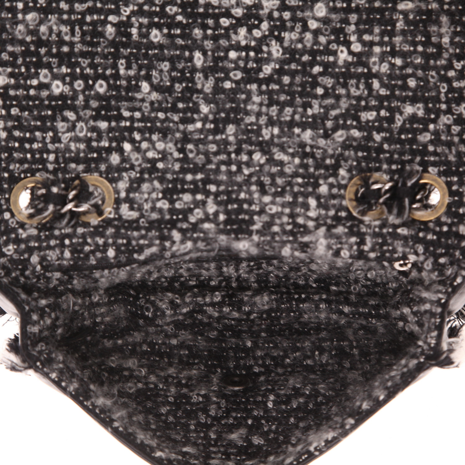 Borsa a tracolla Chanel  Mademoiselle in pelle trapuntata nera e jersey bicolore - Detail D3