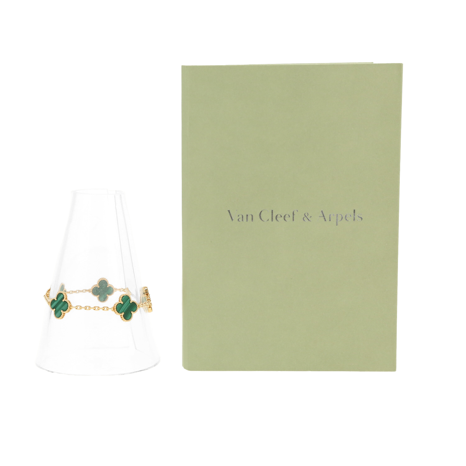 Van Cleef & Arpels Vintage Alhambra bracelet in yellow gold and malachite - Detail D2