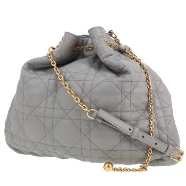 Borsa Dior   in pelle cannage grigia