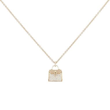 Collier Hermès Amulettes Kelly en or rose et diamants