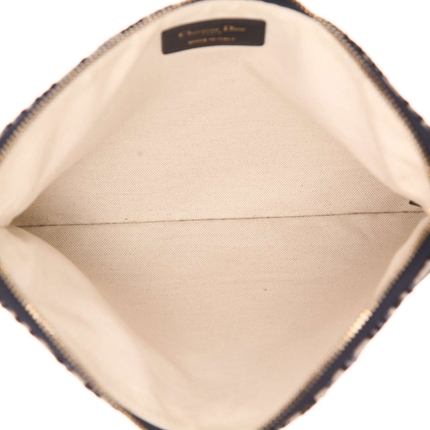 Dior  Kit de Voyage pouch  in blue monogram canvas Oblique  and blue leather - Detail D3