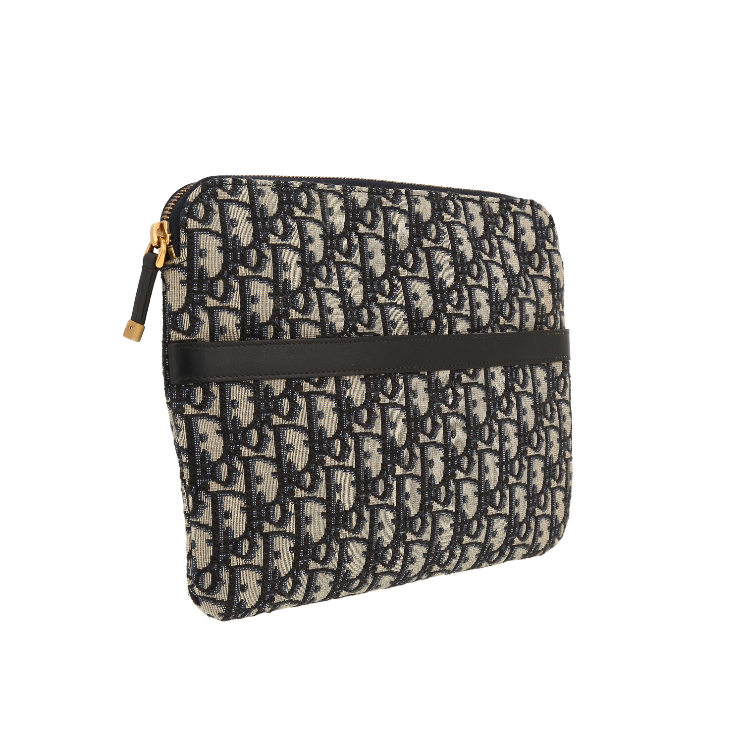 Pochette Dior  Kit de Voyage en toile monogram Oblique bleue et cuir bleu - Detail D5