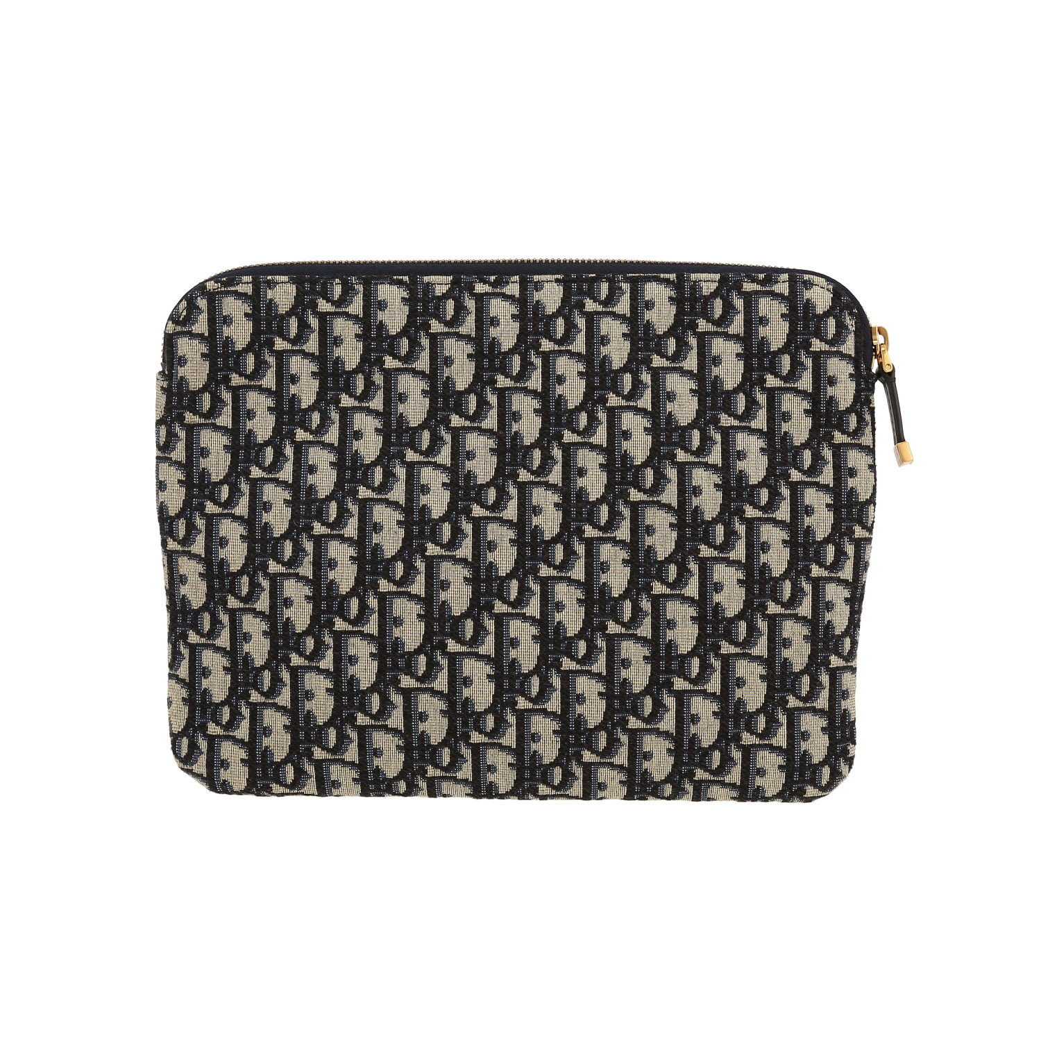 Dior  Kit de Voyage pouch  in blue monogram canvas Oblique  and blue leather - Detail D7