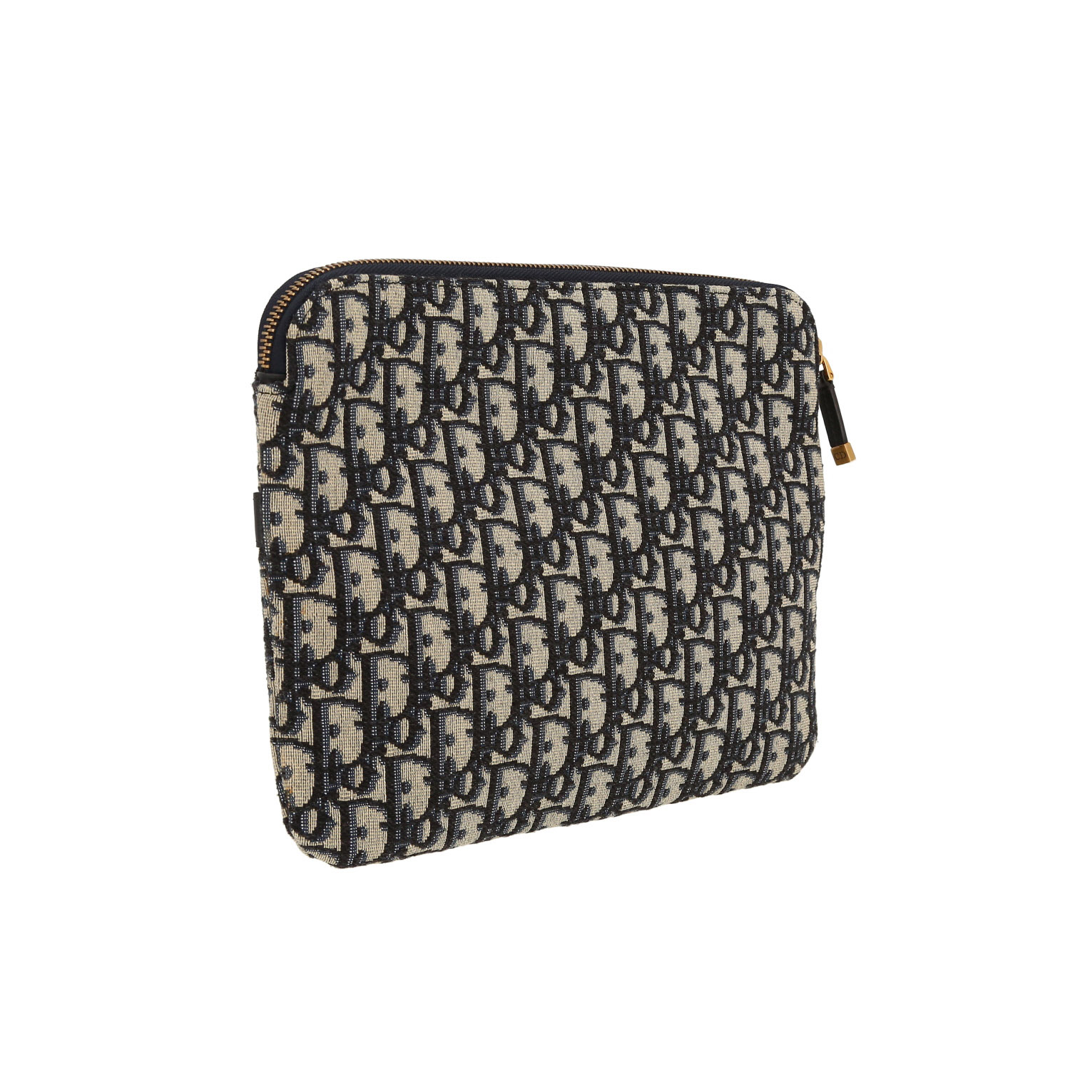 Pochette Dior  Kit de Voyage en toile monogram Oblique bleue et cuir bleu - Detail D8