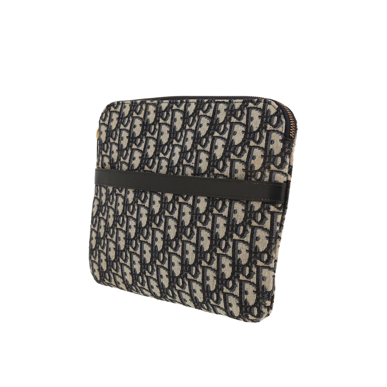 Pochette Dior  Kit de Voyage en toile monogram Oblique bleue et cuir bleu - Detail D9